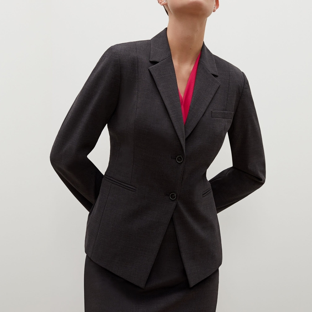 MM Lafleur charcoal grey blazer size 4